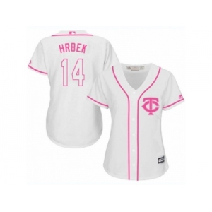 Women's Majestic Minnesota Twins #14 Kent Hrbek Authentic White Fashion Cool Base MLB Jersey