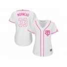 Women's Majestic Minnesota Twins #33 Justin Morneau Replica White Fashion Cool Base MLB Jersey