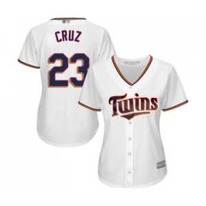 Women's Minnesota Twins #23 Nelson Cruz Authentic White Home Cool Base Baseball Jersey