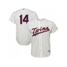 Youth Minnesota Twins #14 Kent Hrbek Cream Strip Cool Base Stitched MLB Jersey