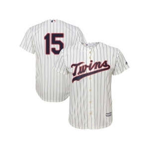 Youth Minnesota Twins #15 Glen Perkins Cream Strip Cool Base Stitched MLB Jersey