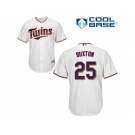 Youth Minnesota Twins #25 Byron Buxton White Cool Base Stitched MLB Jersey