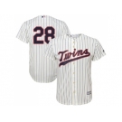 Youth Minnesota Twins #28 Bert Blyleven Cream Strip Cool Base Stitched MLB Jersey