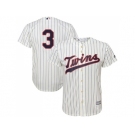 Youth Minnesota Twins #3 Harmon Killebrew Cream Strip Cool Base Stitched MLB Jersey