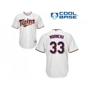 Youth Minnesota Twins #33 Justin Morneau White Cool Base Stitched MLB Jersey