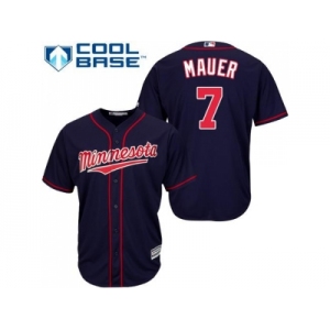 Youth Minnesota Twins #7 Joe Mauer Stitched Navy Blue Cool Base MLB Jersey