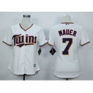 youth mlb jerseys minnesota twins #7 mauer white