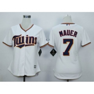 youth mlb jerseys minnesota twins #7 mauer white