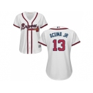 Women Atlanta Braves #13 Ronald Acuna Jr. White Home Stitched MLB Jersey