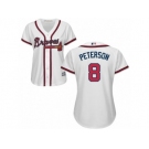 Women Atlanta Braves #8 Jace Peterson Majestic White Authentic Cool base Jersey