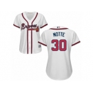 Women Majestic Atlanta Braves #30 Jason Motte Replica White Home Cool Base MLB Jersey