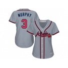 Women's Atlanta Braves #3 Dale Murphy Grey Road Stitched MLB Jersey