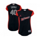 Women's Atlanta Braves #40 Mike Soroka Authentic Navy Blue National League 2019 Baseball All-Star Jersey