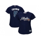 Women's Atlanta Braves #5 Freddie Freeman Navy Blue Alternate Stitched MLB Jersey