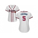 Women's Atlanta Braves #5 Freddie Freeman White Home Stitched MLB Jersey