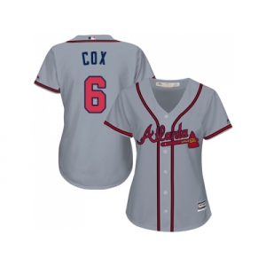 Women's Atlanta Braves #6 Bobby Cox Grey Road Stitched MLB Jersey