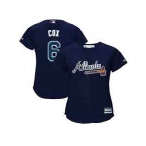 Women's Atlanta Braves #6 Bobby Cox Navy Blue Alternate Stitched MLB Jersey