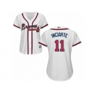 Women's Majestic Atlanta Braves #11 Ender Inciarte Replica White Home Cool Base MLB Jersey