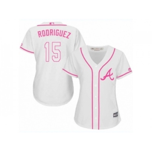Women's Majestic Atlanta Braves #15 Sean Rodriguez Replica White Fashion Cool Base MLB Jersey