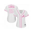 Women's Majestic Atlanta Braves #25 Tyler Flowers Replica White Fashion Cool Base MLB Jersey