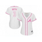 Women's Majestic Atlanta Braves #3 Babe Ruth Replica White Fashion Cool Base MLB Jersey