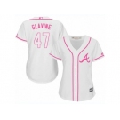 Women's Majestic Atlanta Braves #47 Tom Glavine Replica White Fashion Cool Base MLB Jersey