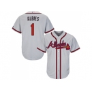 Youth Atlanta Braves #1 Ozzie Albies Grey Cool Base Stitched MLB Jersey