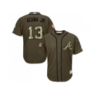 Youth Atlanta Braves #13 Ronald Acuna Jr. Green Salute to Service Stitched MLB Jersey