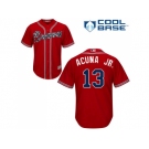 Youth Atlanta Braves #13 Ronald Acuna Jr. Red Cool Base Stitched MLB Jersey