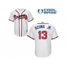 Youth Atlanta Braves #13 Ronald Acuna Jr. White Cool Base Stitched MLB Jersey