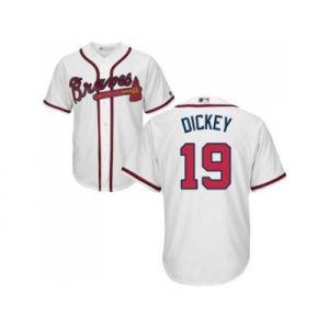Youth Atlanta Braves #19 R.A. Dickey White Cool Base Stitched MLB Jersey