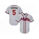 Youth Atlanta Braves #5 Freddie Freeman Grey Cool Base Stitched MLB Jersey