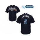 Youth Atlanta Braves #5 Freddie Freeman Navy Blue Cool Base Stitched MLB Jersey