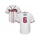 Youth Atlanta Braves #6 Bobby Cox White Cool Base Stitched MLB Jersey