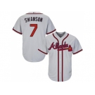 Youth Atlanta Braves #7 Dansby Swanson Grey Cool Base Stitched MLB Jersey