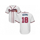 Youth Majestic Atlanta Braves #18 Matt Adams Authentic White Home Cool Base MLB Jersey