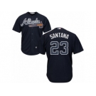 Youth Majestic Atlanta Braves #23 Danny Santana Replica Blue Alternate Road Cool Base MLB Jersey