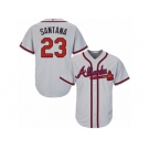 Youth Majestic Atlanta Braves #23 Danny Santana Replica Grey Road Cool Base MLB Jersey