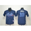 youth mlb jerseys atlanta braves #10 jones blue(cool base)