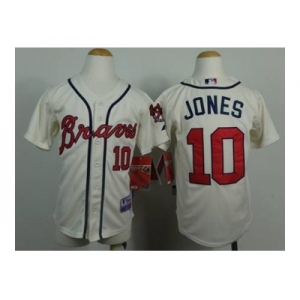 youth mlb jerseys atlanta braves #10 jones cream[2014 new]