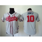 youth mlb jerseys atlanta braves #10 jones grey