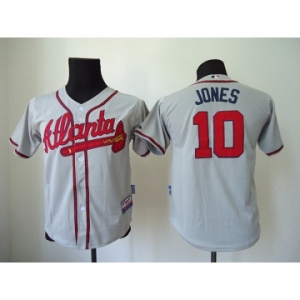 youth mlb jerseys atlanta braves #10 jones grey