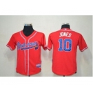 youth mlb jerseys atlanta braves #10 jones red(cool base)