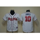 youth mlb jerseys atlanta braves #10 jones white(cool base)