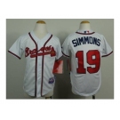 youth mlb jerseys atlanta braves #19 simmons white