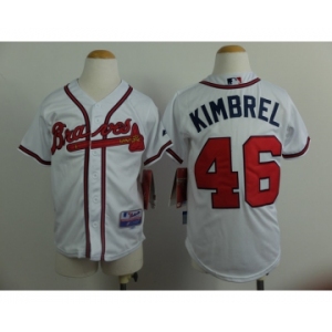 youth mlb jerseys atlanta braves #46 kimbrel whtie
