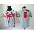 youth mlb jerseys atlanta braves #5 freeman grey