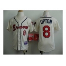 youth mlb jerseys atlanta braves #8 upton cream