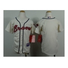 youth mlb jerseys atlanta braves blank cream