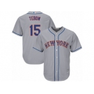 Youth Majestic New York Mets #15 Tim Tebow Authentic Grey Road Cool Base MLB Jersey